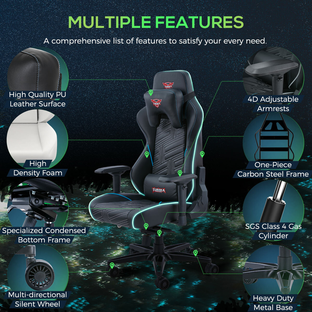 mutliple features gaming chair